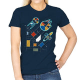 Vanguard Spaceships - Womens T-Shirts RIPT Apparel Small / Navy