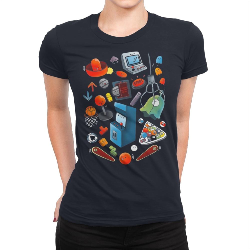 Videogame World - Womens Premium T-Shirts RIPT Apparel Small / Midnight Navy