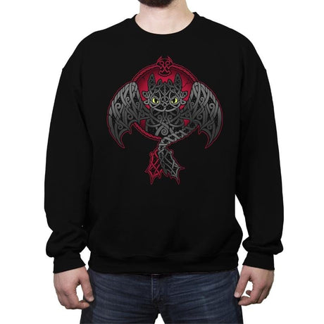 Viking Fury - Crew Neck Sweatshirt Crew Neck Sweatshirt RIPT Apparel Small / Black