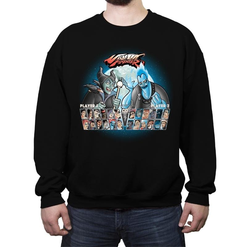 Villain Fighter - Best Seller - Crew Neck Sweatshirt Crew Neck Sweatshirt RIPT Apparel Small / Black