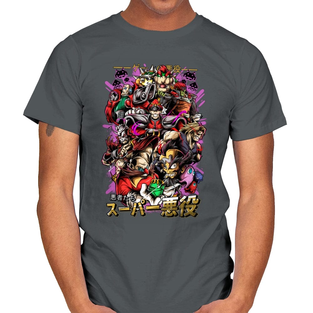 Villains Nostalgic Games - Mens T-Shirts RIPT Apparel Small / Charcoal