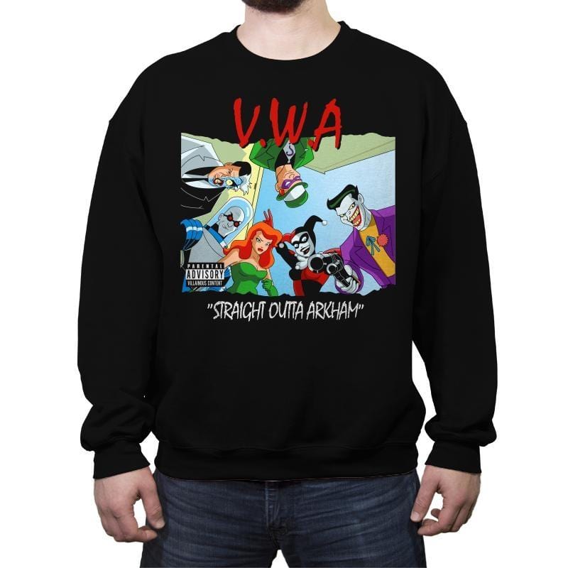 Villains With Attitude - Crew Neck Sweatshirt Crew Neck Sweatshirt RIPT Apparel Small / Black