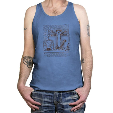 Virtruvian Buddies Exclusive - Tanktop Tanktop RIPT Apparel X-Small / Blue Triblend