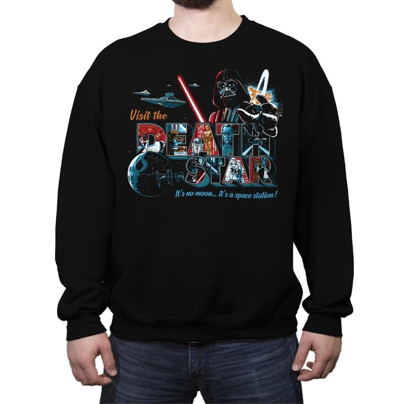 Visit a Space Station - Crew Neck Sweatshirt Crew Neck Sweatshirt RIPT Apparel Small / Black