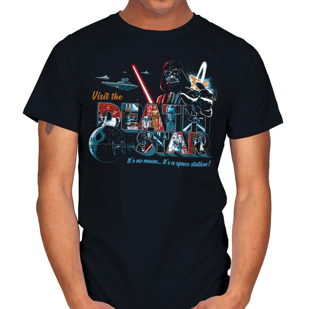 Visit a Space Station - Mens T-Shirts RIPT Apparel Small / Black