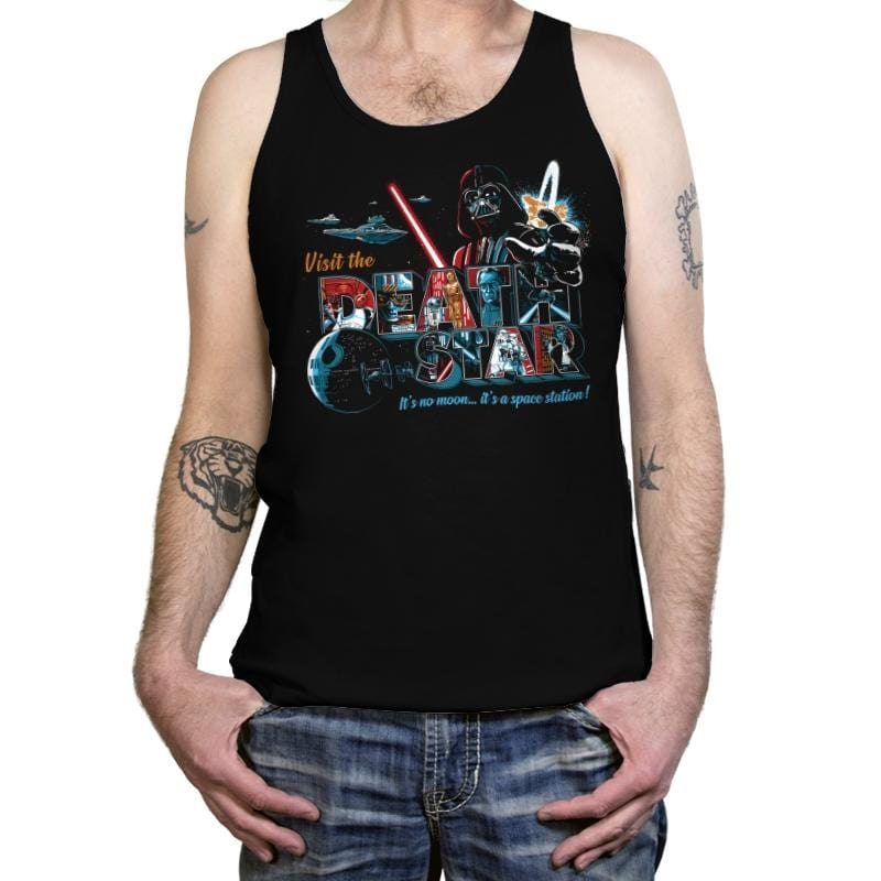 Visit a Space Station - Tanktop Tanktop RIPT Apparel X-Small / Black