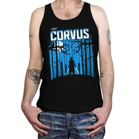 Visit Corvus - Tanktop Tanktop RIPT Apparel X-Small / Black