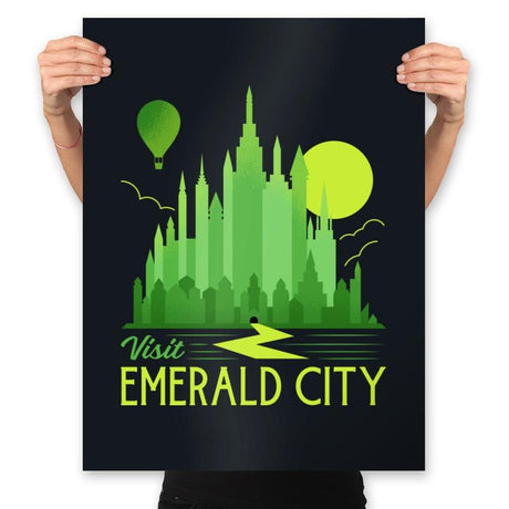 Visit Emerald City - Prints Posters RIPT Apparel 18x24 / Black