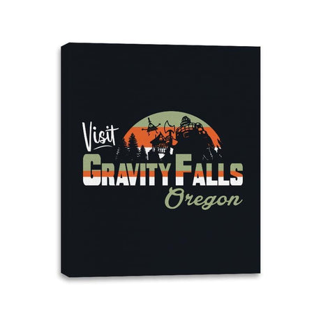 Visit Falls - Canvas Wraps Canvas Wraps RIPT Apparel 11x14 / Black