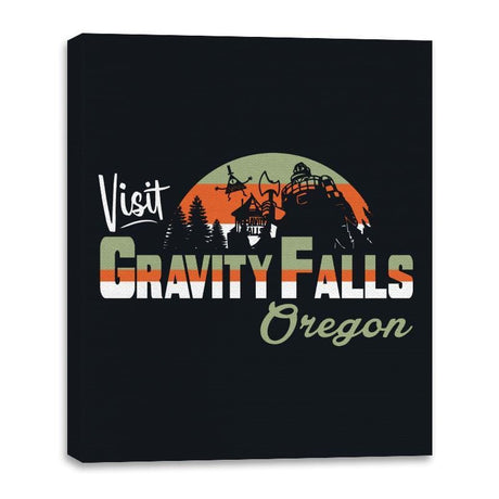 Visit Falls - Canvas Wraps Canvas Wraps RIPT Apparel 16x20 / Black