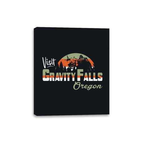 Visit Falls - Canvas Wraps Canvas Wraps RIPT Apparel 8x10 / Black