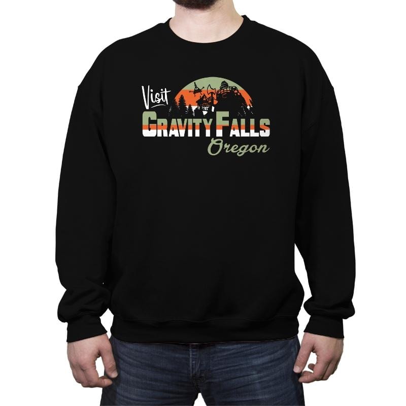 Visit Falls - Crew Neck Sweatshirt Crew Neck Sweatshirt RIPT Apparel Small / Black