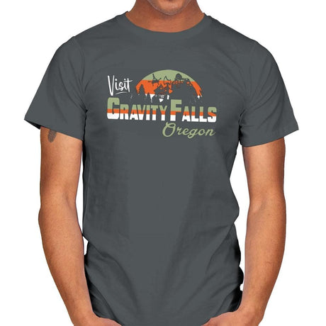 Visit Falls - Mens T-Shirts RIPT Apparel Small / Charcoal