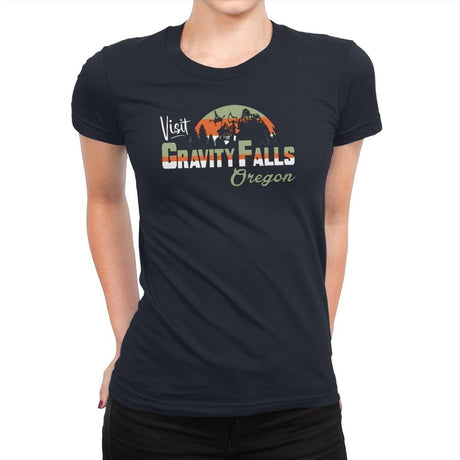 Visit Falls - Womens Premium T-Shirts RIPT Apparel Small / Midnight Navy