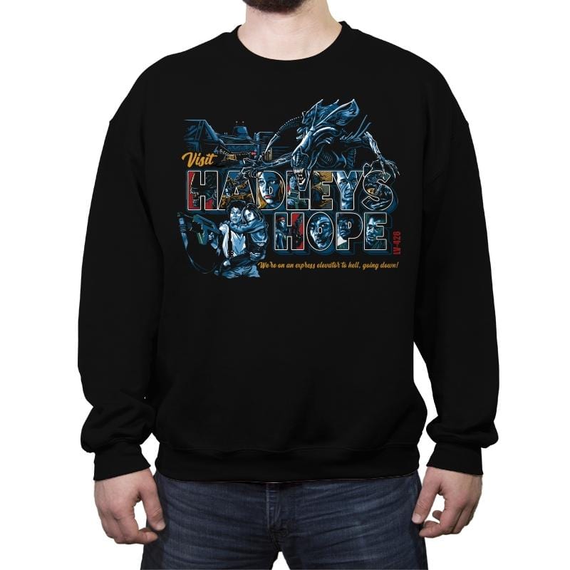 VISIT HADLEY'S - Crew Neck Sweatshirt Crew Neck Sweatshirt RIPT Apparel Small / Black