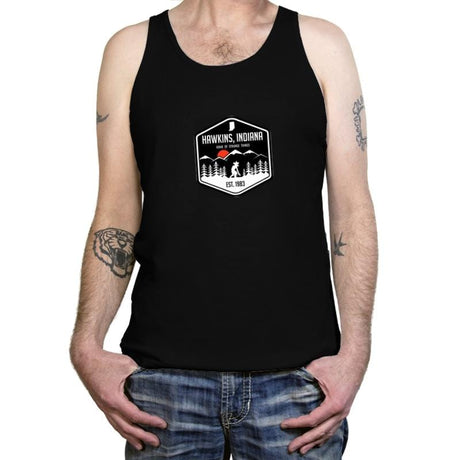 Visit Hawkins! - Tanktop Tanktop RIPT Apparel X-Small / Black