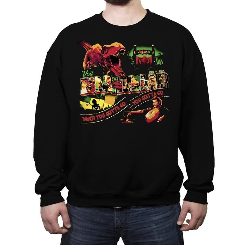 Visit Isla Nublar - Crew Neck Sweatshirt Crew Neck Sweatshirt RIPT Apparel Small / Black