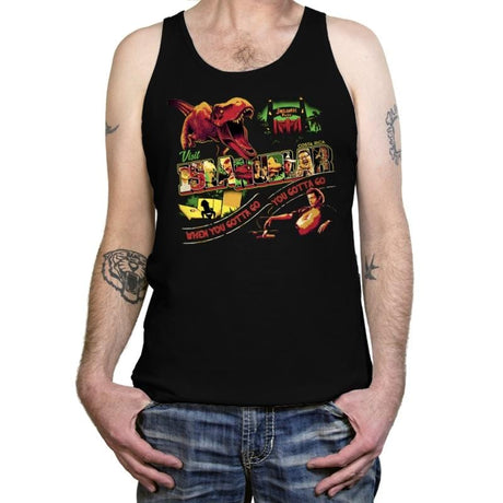 Visit Isla Nublar - Tanktop Tanktop RIPT Apparel X-Small / Black