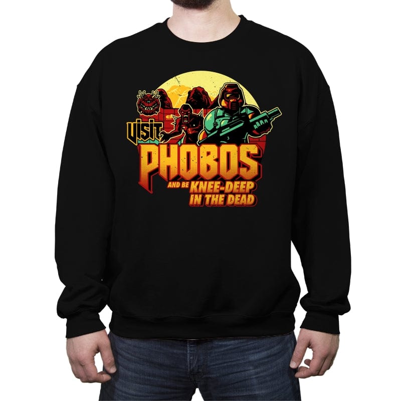 Visit Phobos - Crew Neck Sweatshirt Crew Neck Sweatshirt RIPT Apparel Small / Black