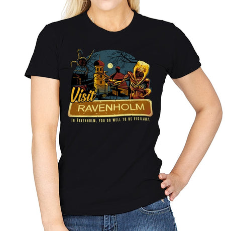 Visit Ravenholm - Womens T-Shirts RIPT Apparel Small / Black