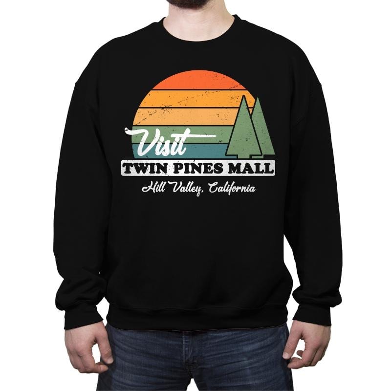 Visit Twin Pines - Crew Neck Sweatshirt Crew Neck Sweatshirt RIPT Apparel Small / Black