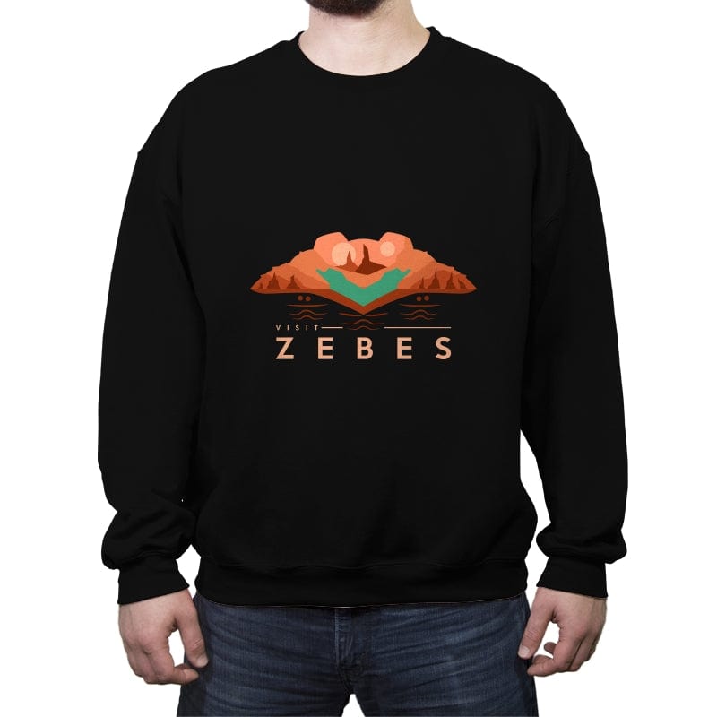 Visit Zebes for Retro Gamers - Crew Neck Sweatshirt Crew Neck Sweatshirt RIPT Apparel Small / Black