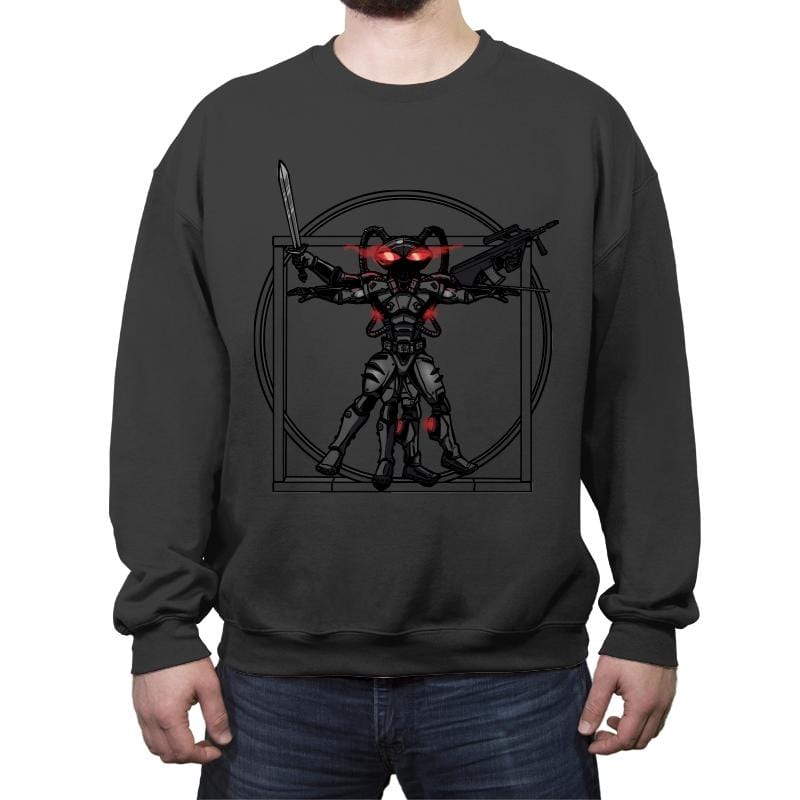 Vitruvian Villain - Crew Neck Sweatshirt Crew Neck Sweatshirt RIPT Apparel Small / Charcoal