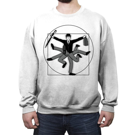 Vitruvian Walks - Crew Neck Sweatshirt Crew Neck Sweatshirt RIPT Apparel Small / White