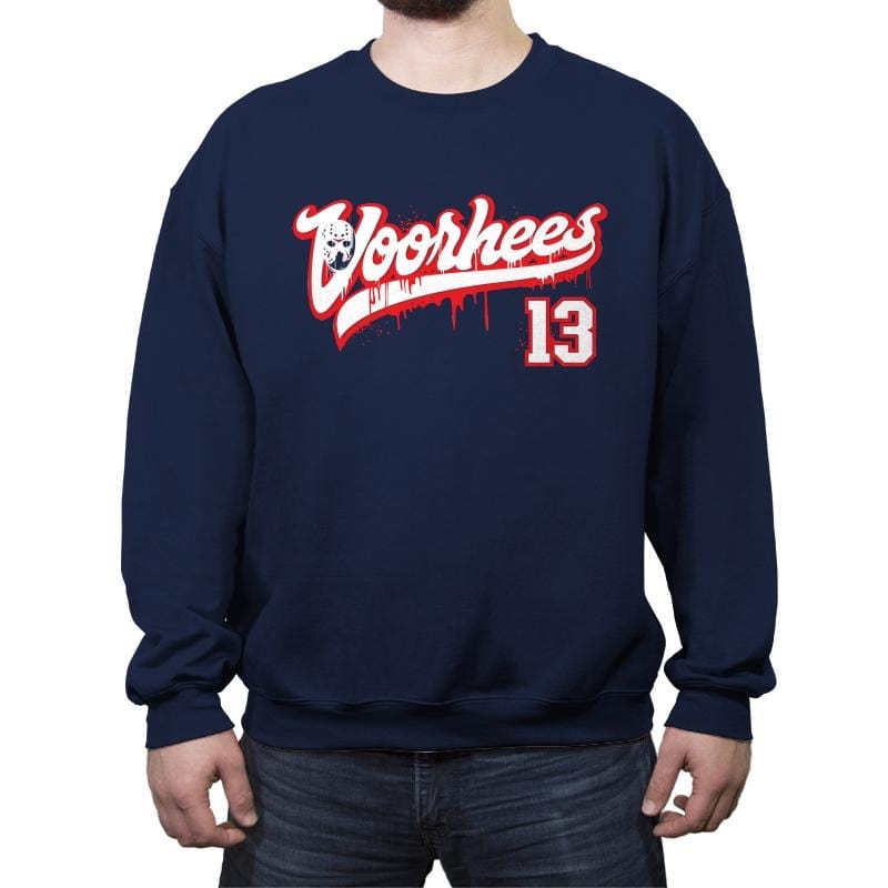 Voorhees 13 - Crew Neck Sweatshirt Crew Neck Sweatshirt RIPT Apparel Small / Navy