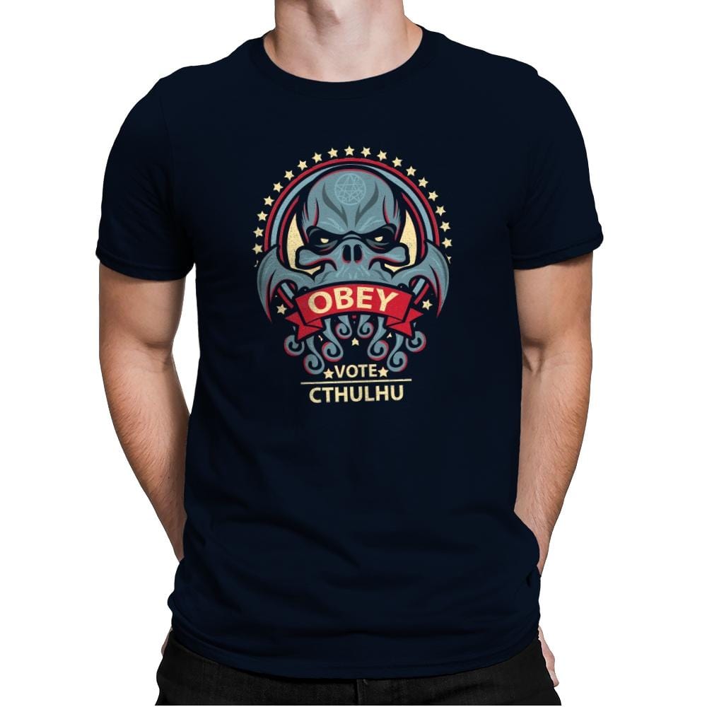 Vote Cthuhlu - Mens Premium T-Shirts RIPT Apparel Small / Midnight Navy