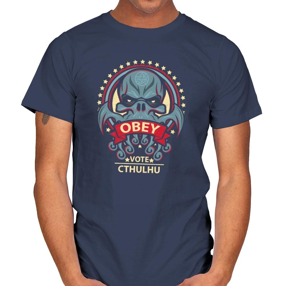 Vote Cthuhlu - Mens T-Shirts RIPT Apparel Small / Navy