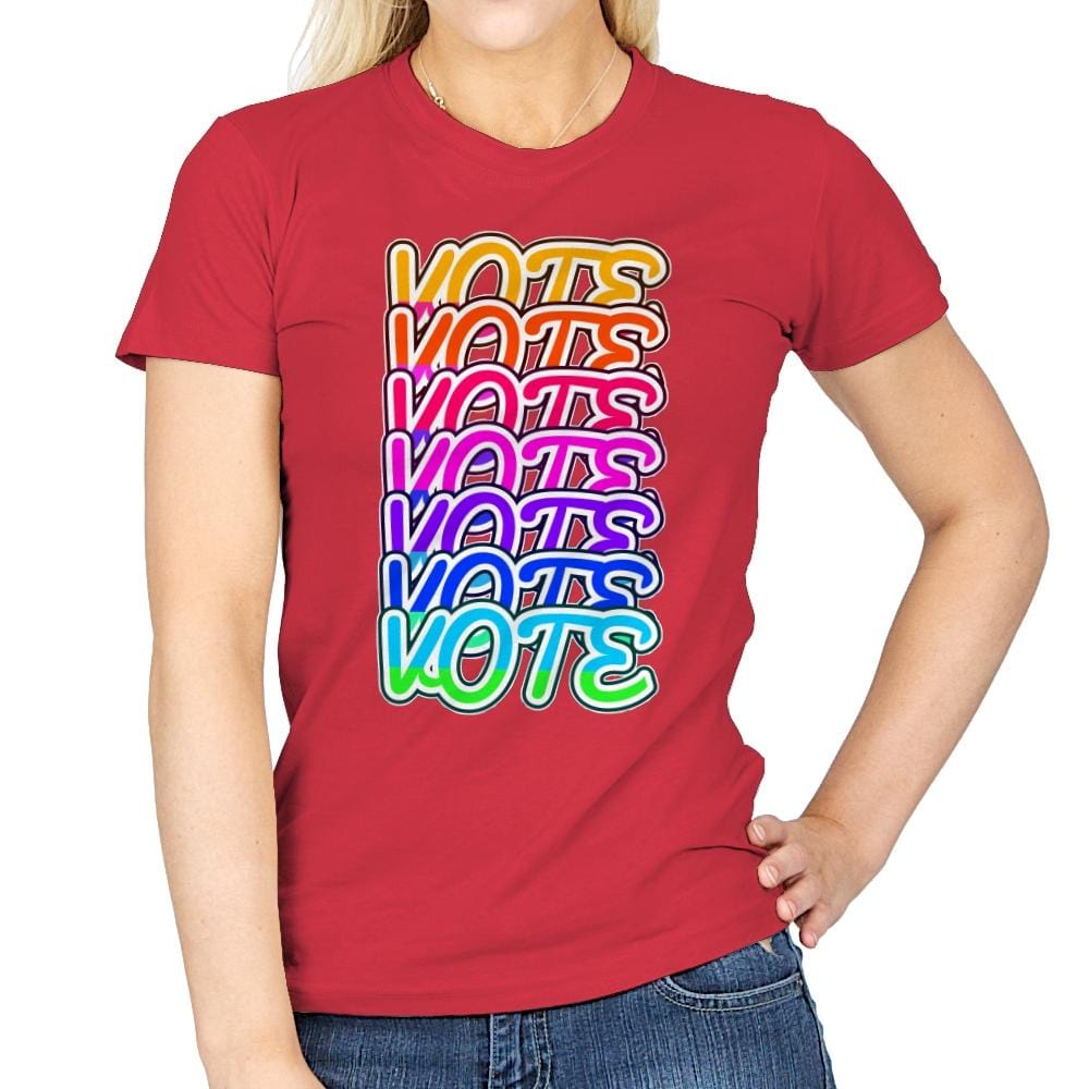 Vote Vote Vote - Womens T-Shirts RIPT Apparel Small / Red