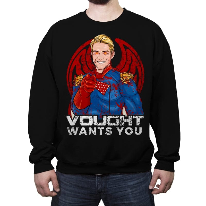 Vought Want You - Crew Neck Sweatshirt Crew Neck Sweatshirt RIPT Apparel Small / Black