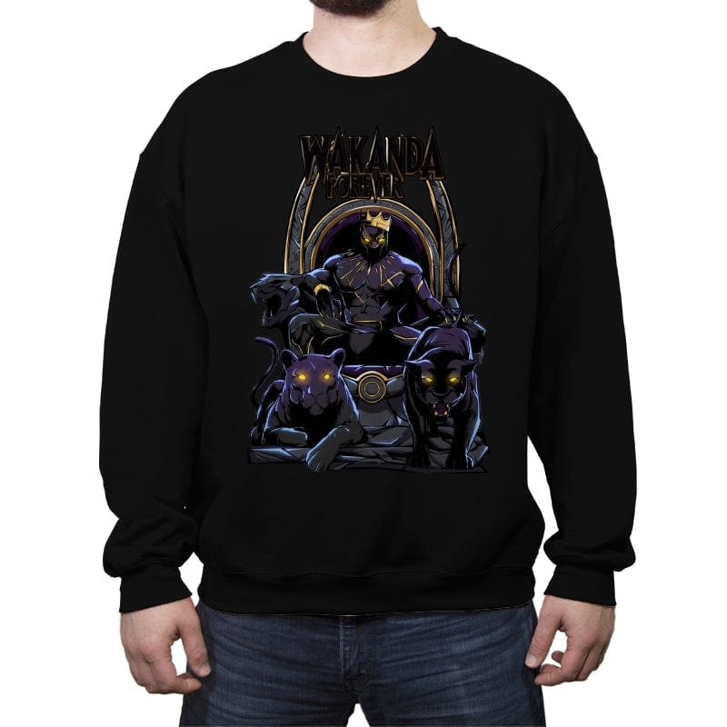 Wakanda Forever - Crew Neck Sweatshirt Crew Neck Sweatshirt RIPT Apparel Small / Black