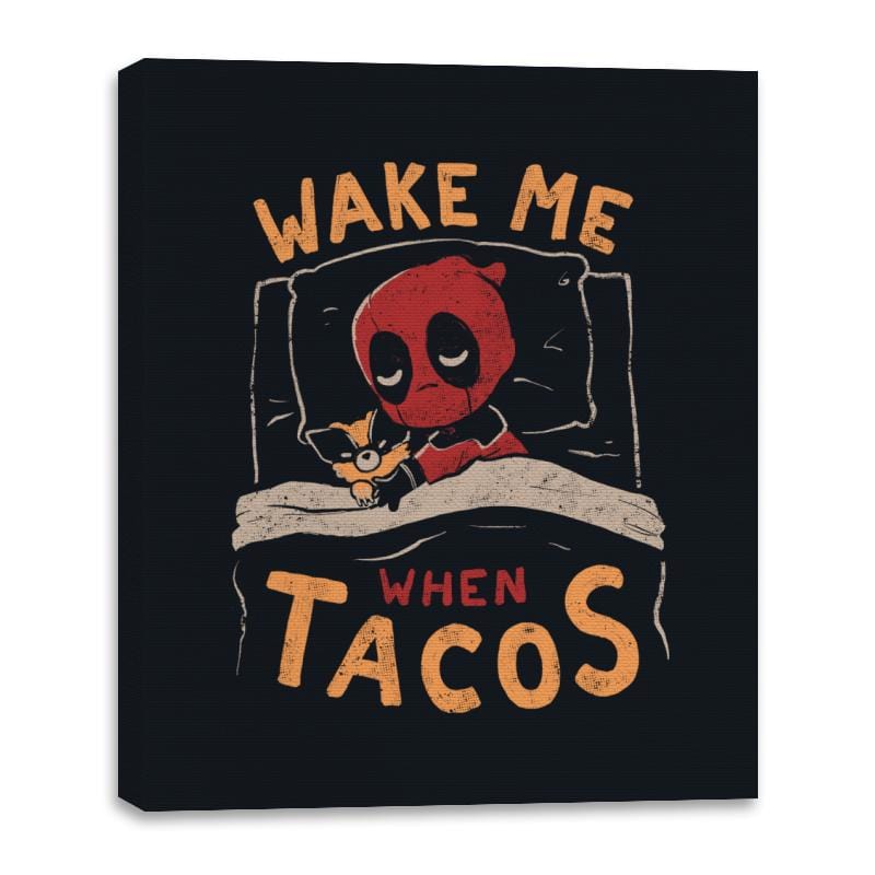 Wake Me When Tacos - Canvas Wraps Canvas Wraps RIPT Apparel 16x20 / Black