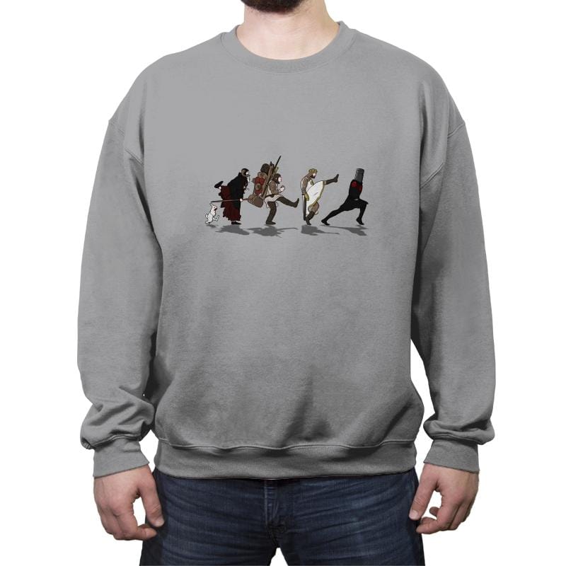 Walking Towards The Grail - Crew Neck Sweatshirt Crew Neck Sweatshirt RIPT Apparel