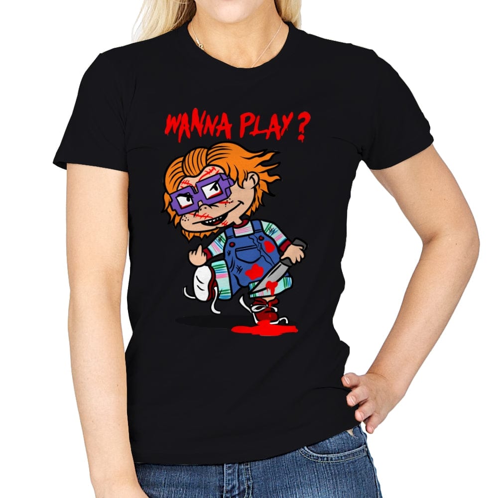 Wanna Play - Womens T-Shirts RIPT Apparel Small / Black