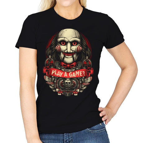 Want to Play a Game - Womens T-Shirts RIPT Apparel Small / Black