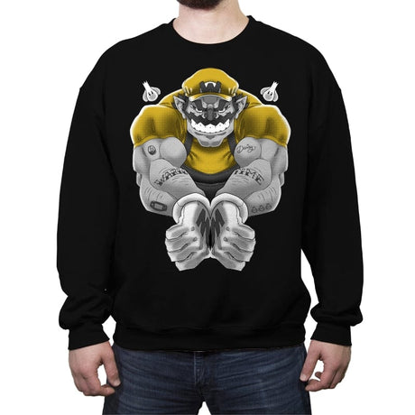 Wario Time - Crew Neck Sweatshirt Crew Neck Sweatshirt RIPT Apparel Small / Black