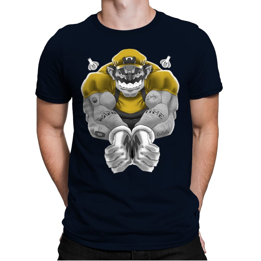 Wario Time - Mens Premium T-Shirts RIPT Apparel Small / Midnight Navy