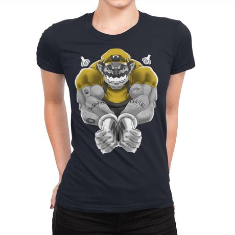 Wario Time - Womens Premium T-Shirts RIPT Apparel Small / Midnight Navy