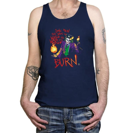 Watch The World Burn Exclusive - Tanktop Tanktop RIPT Apparel X-Small / Navy