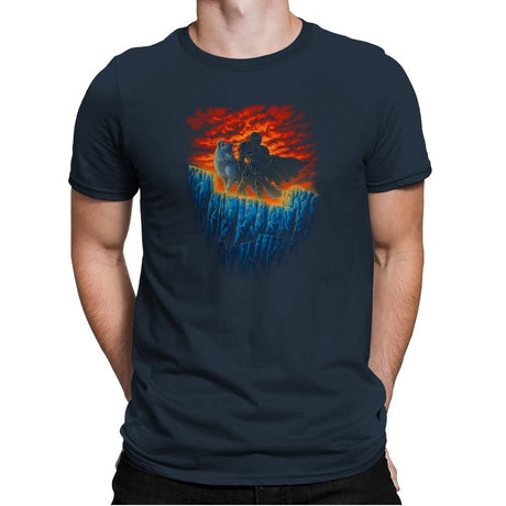 Watchers of the Wall - Pop Impressionism - Mens Premium T-Shirts RIPT Apparel Small / Indigo