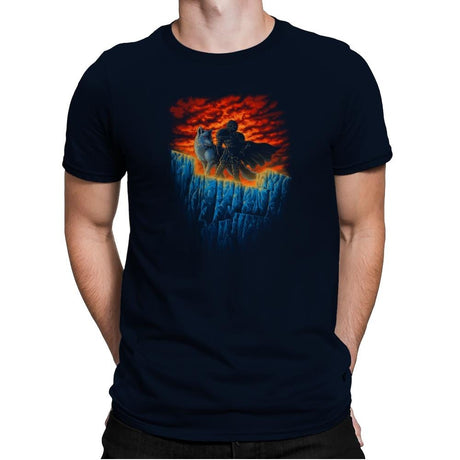 Watchers of the Wall - Pop Impressionism - Mens Premium T-Shirts RIPT Apparel Small / Midnight Navy