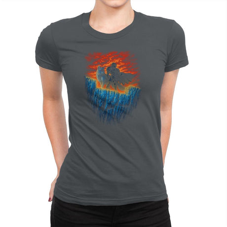 Watchers of the Wall - Pop Impressionism - Womens Premium T-Shirts RIPT Apparel Small / Heavy Metal