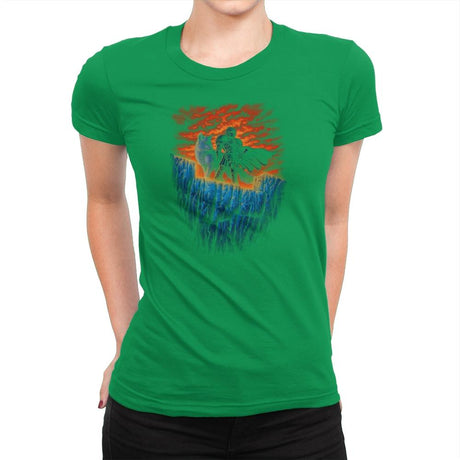 Watchers of the Wall - Pop Impressionism - Womens Premium T-Shirts RIPT Apparel Small / Kelly Green