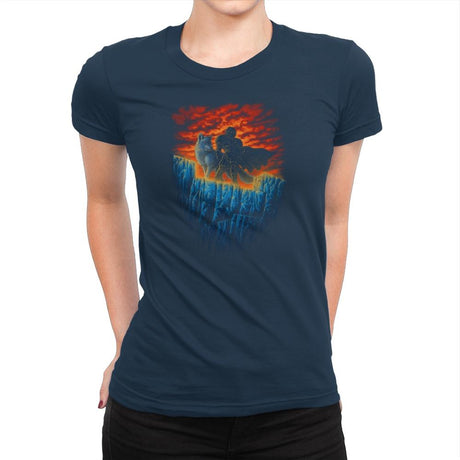 Watchers of the Wall - Pop Impressionism - Womens Premium T-Shirts RIPT Apparel Small / Midnight Navy