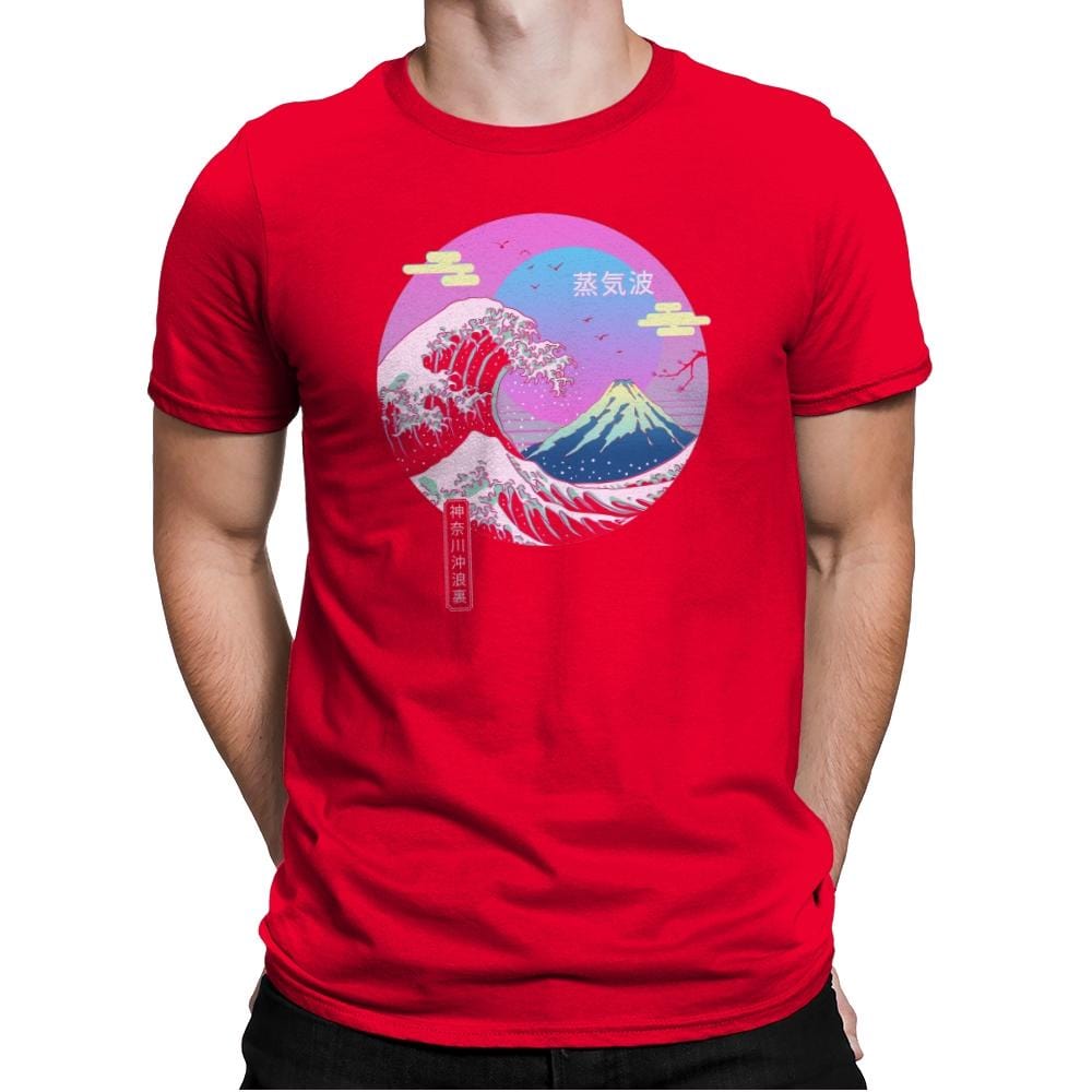 Wave Aesthetics - Mens Premium T-Shirts RIPT Apparel Small / Red