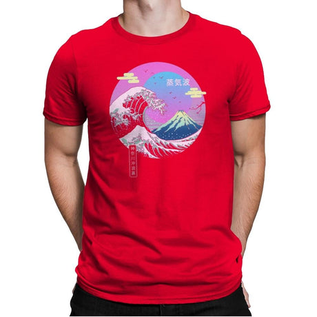 Wave Aesthetics - Mens Premium T-Shirts RIPT Apparel Small / Red