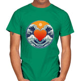 Waves of Love - Mens T-Shirts RIPT Apparel Small / Kelly